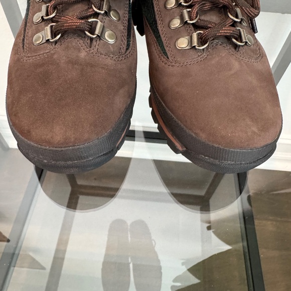 TIMBERLAND Women’s Euro Hiker Brown Leather/Suede & Plaid print Boots Size 8 - Picture 5 of 12
